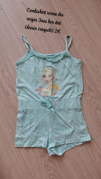 Combishort reine des neige 3ans