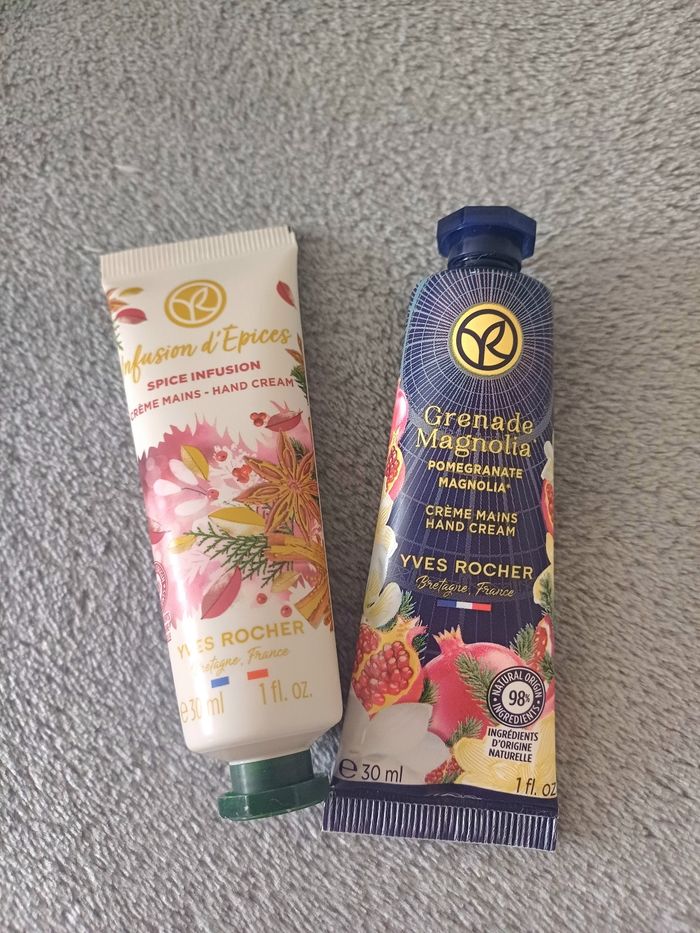 Lot de deux crème pour les mains, Infusion d'épices et Grenade magnolia, 30ml Yves Rocher