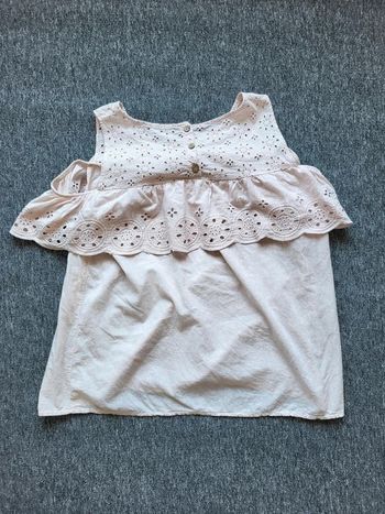 Top Broderie Anglaise - Rose - Bohème Chic - Taille Unique - Détails Volants - Made in Italy
