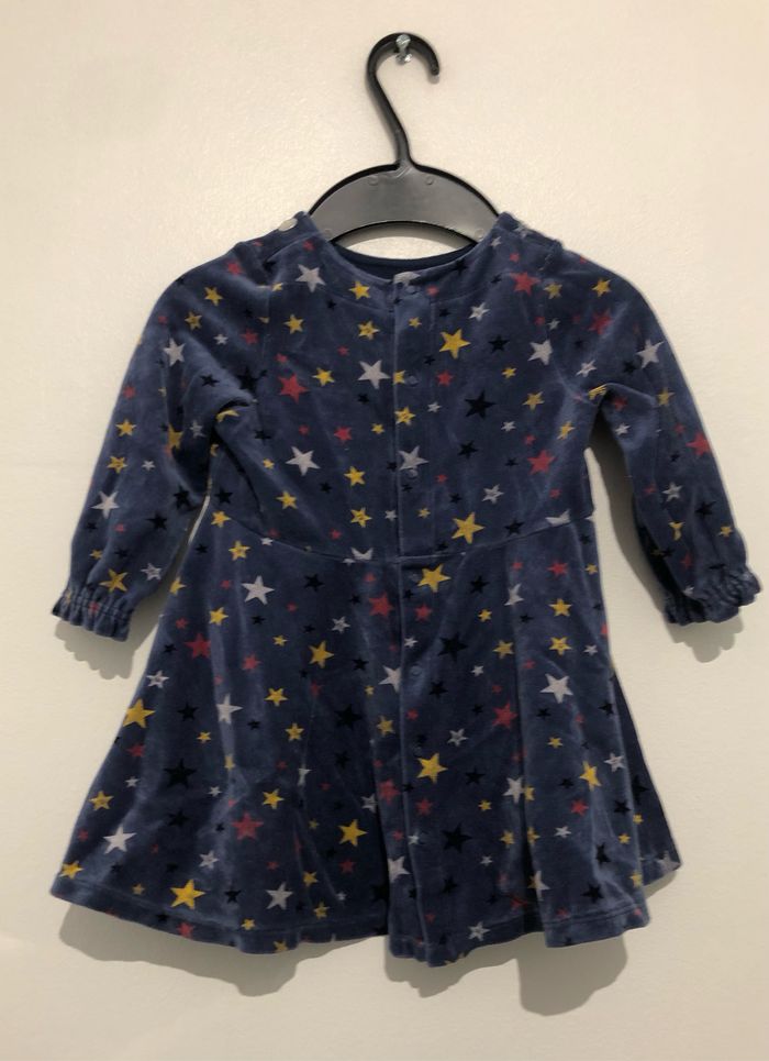 Jolie robe en velours bleu Petit Bateau 18 mois - photo numéro 3
