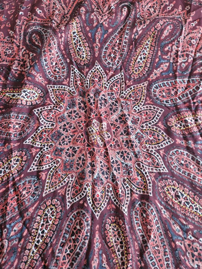 Blouse manches 3/4 femme - Taille 5 (44 / XXL) - Bréal - Bordeaux sérigraphie avec strass - photo numéro 8