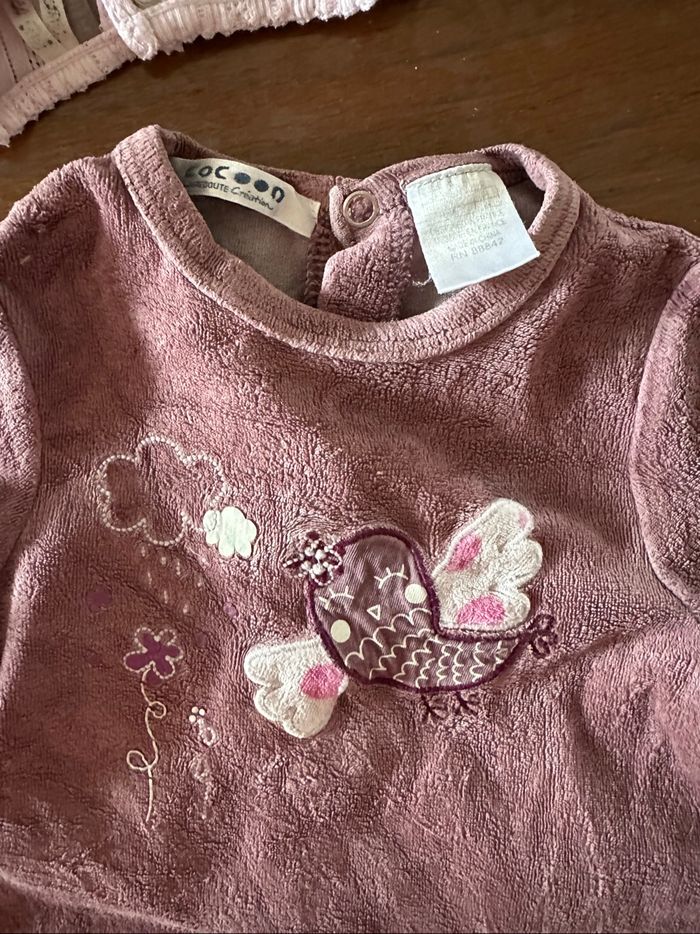 Lot 6 pyjamas velours 3 mois - photo numéro 2