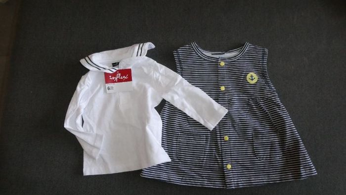 Ensemble robe + tshirt manches longues – NEUF – fille 6 mois