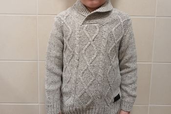 Joli pull avec col gris chiné taille 6 ans
