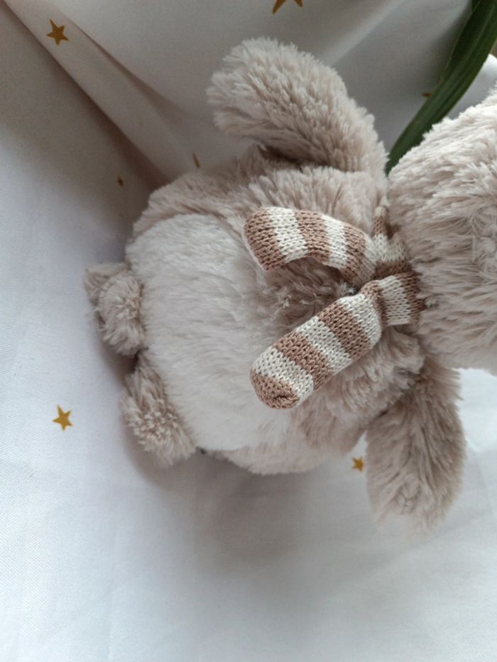 Peluche plush Teddy bear ours nounours ourson écharpe boule beige crème doudou toudou lilo - photo numéro 6