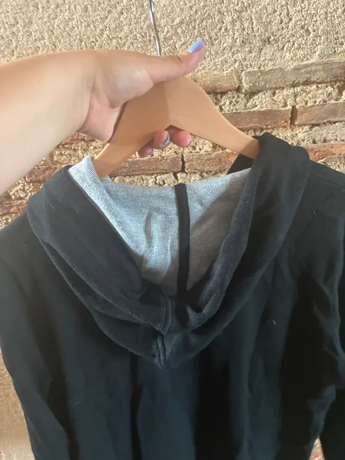 Veste zip à capuche noire et grise etam - photo numéro 6