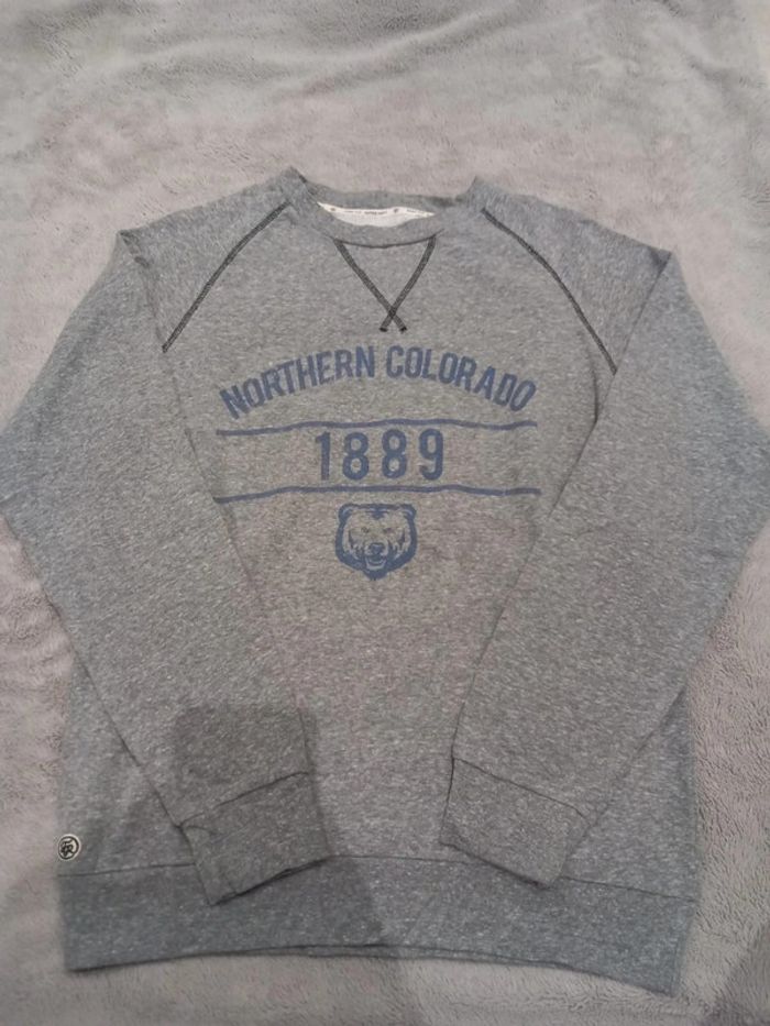 Pull/Sweat vintage Imprimé Colorado Gris Bleu - photo numéro 2