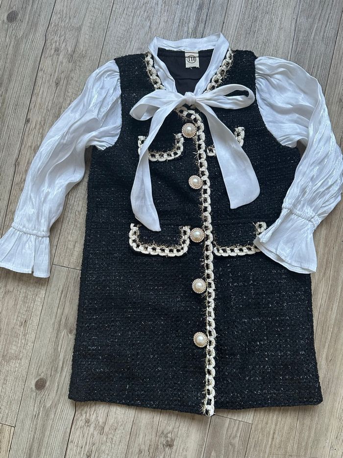 Robe chic fille avec chemise intégré taille 4 ans