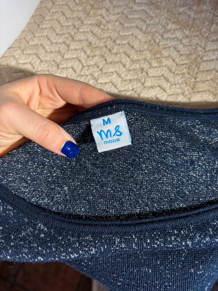 Pull bleu femme M&S mode taille M oversize - photo numéro 3