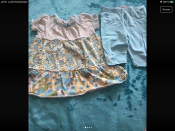 ensemble haut tee shirt short 18 mois tbe