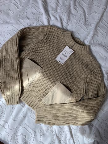 Pull en maille kaki Zara