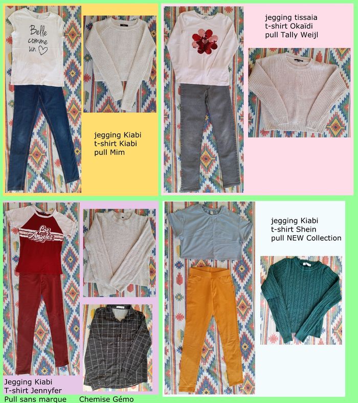 Lot joggings, t-shirts, pulls, chemise fille 12 ans