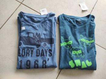 Lot de 2 tee shirt manches longues 13-14 ans garçon neuf étiqueté