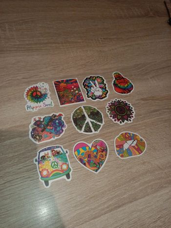 Grand autocollants peace groove vibes