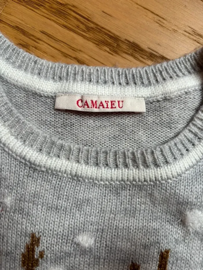 Pull d’hiver Camaïeu 7 ans - porté 1 fois - photo numéro 4