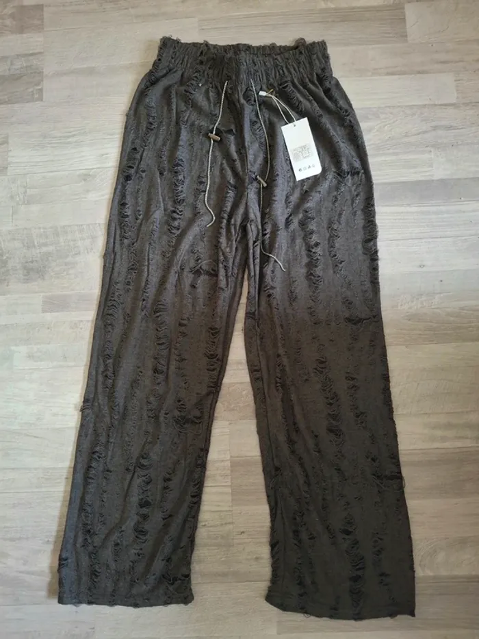 Pantalon palazzo dentelle avec élastique