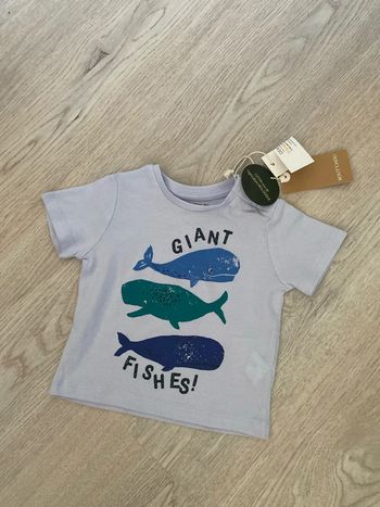T-shirt Bout’chou motif baleine, taille 9 mois Neuf