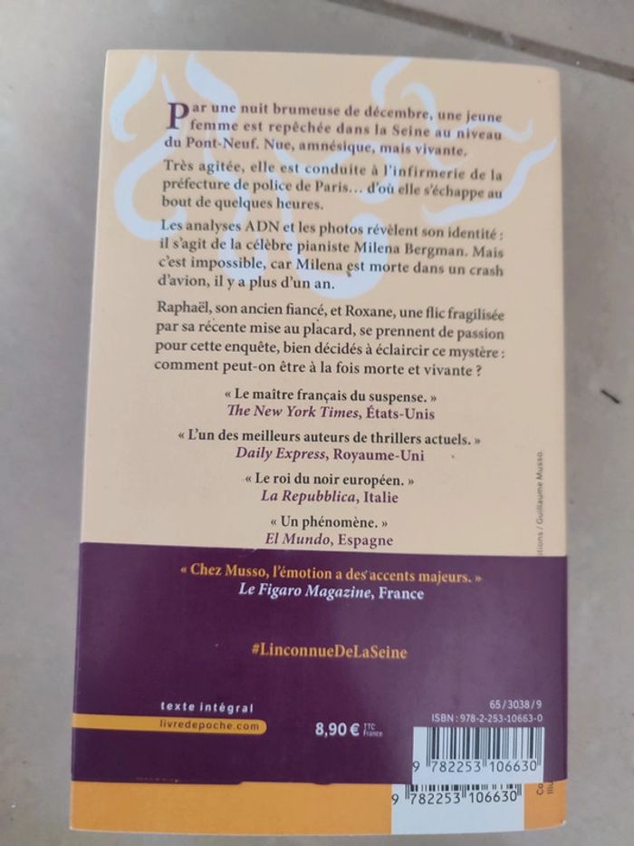 L inconnue de la seine livre poche guillaume Musso - photo numéro 2