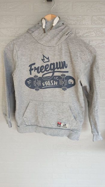 Sweat a capuche t 12 ans  gris et marine