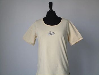 T-shirt jaune vintage vélo 38 TBE