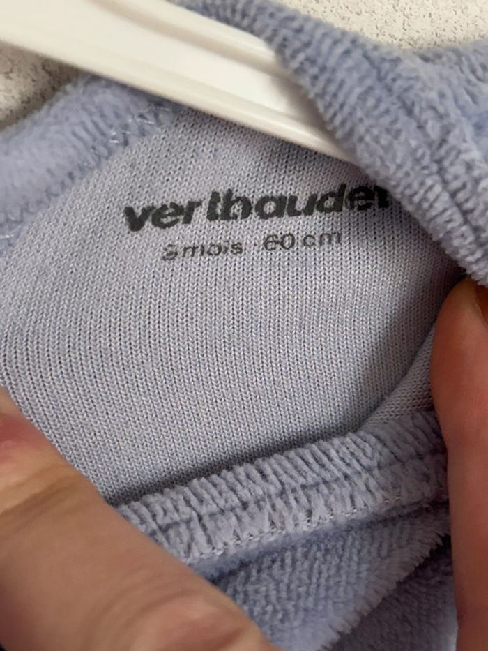 Pyjama velours vertbaudet taille 3 mois - photo numéro 3
