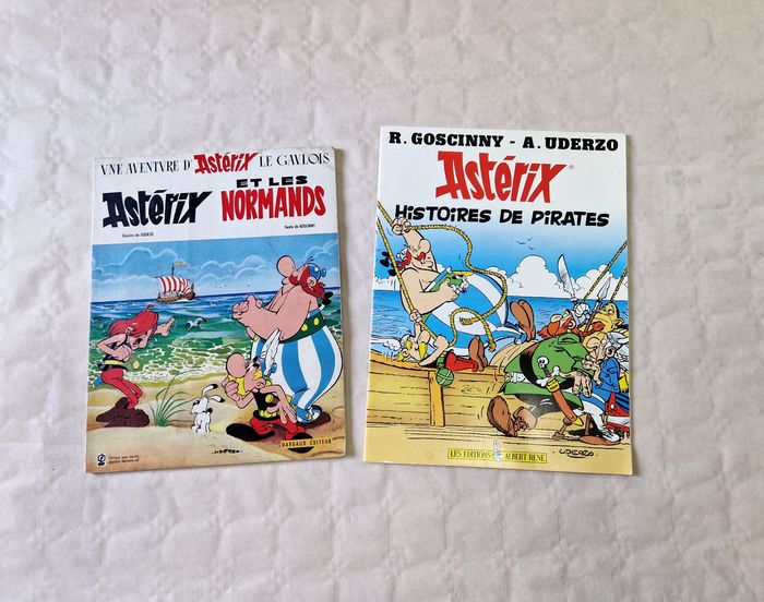 Lot de 2 bd asterix vintage , Asterix et les Normands , asterix histoires de pirates