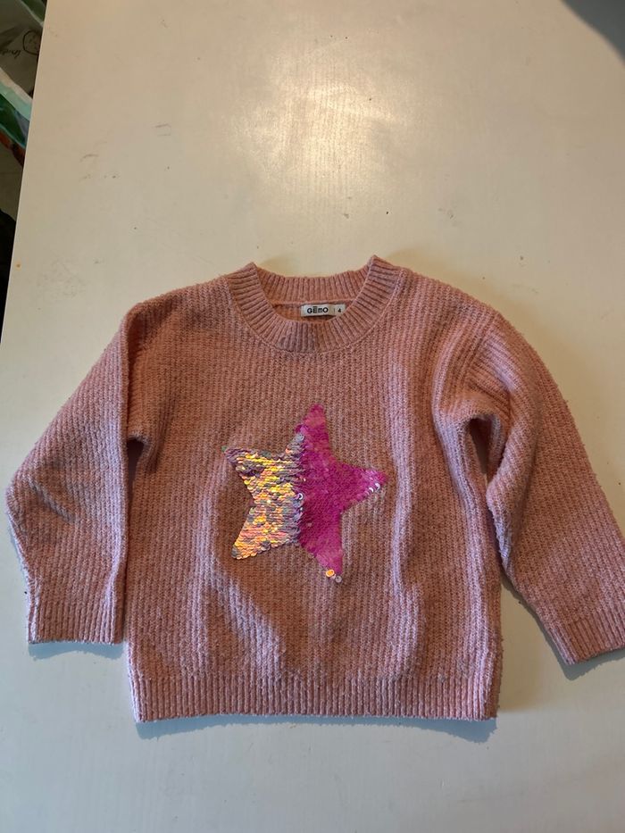 Lot de 2 pulls fille sequin Gemo 4 ans - photo numéro 3