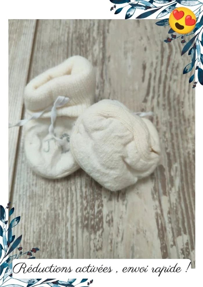 Lots chaussons bébé + mouffles - photo numéro 9