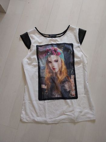 Tee shirt blanc visage morgan