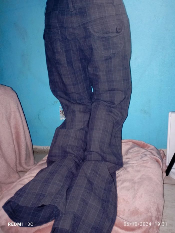 Pantalon tailleur motif taille 38 gris - photo numéro 2