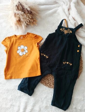 Ensemble t-shirt et salopette 18 mois 