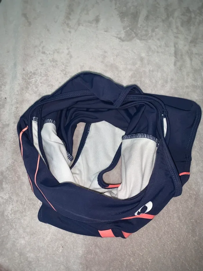 Maillot de bain fille bleu foncée rose olympique - photo numéro 4