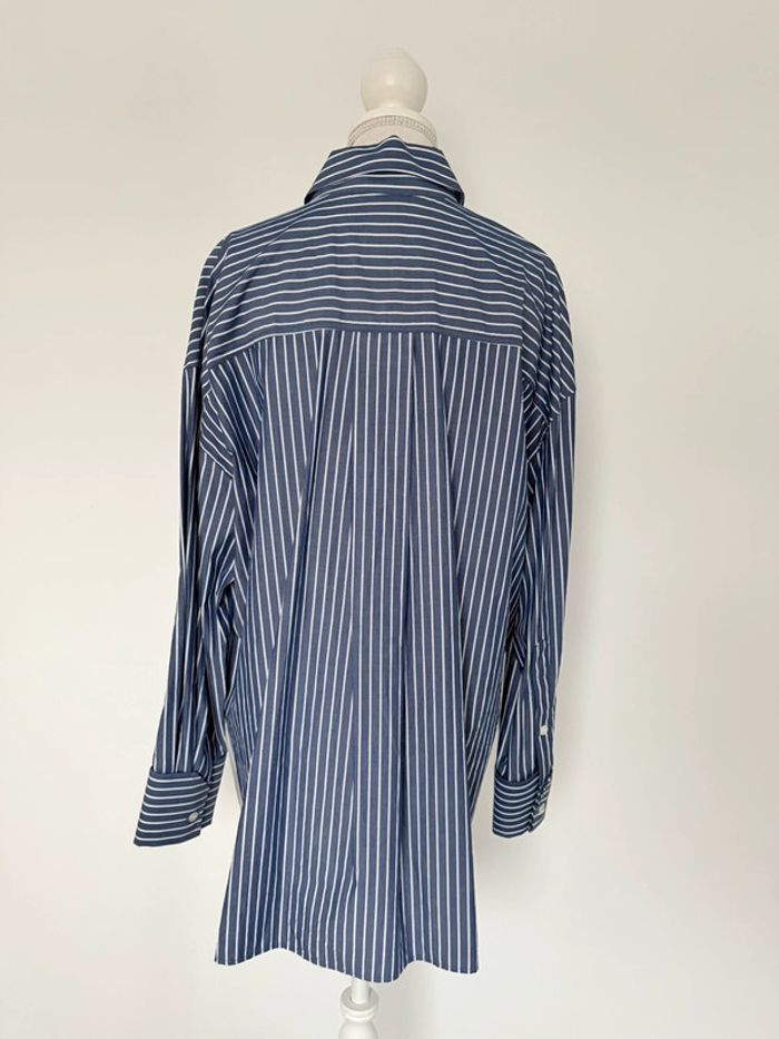 Chemise Zara S rayures camisa bleu blouse fluide Camicia Overhemd folder Blusa Camicetta haut manche - photo numéro 2