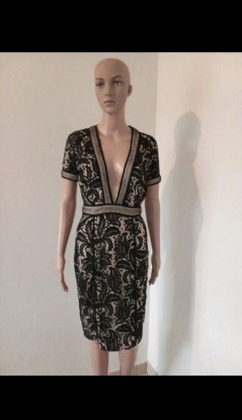 Robe droite imitation dentelle 