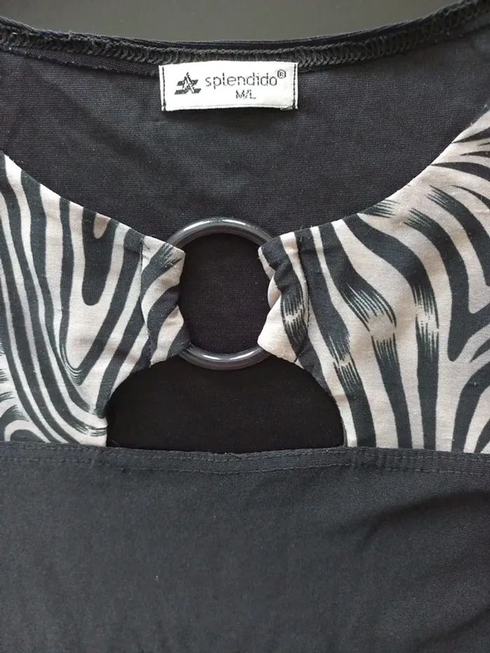 Tee-shirt noir fantaisie T.M/L - photo numéro 6
