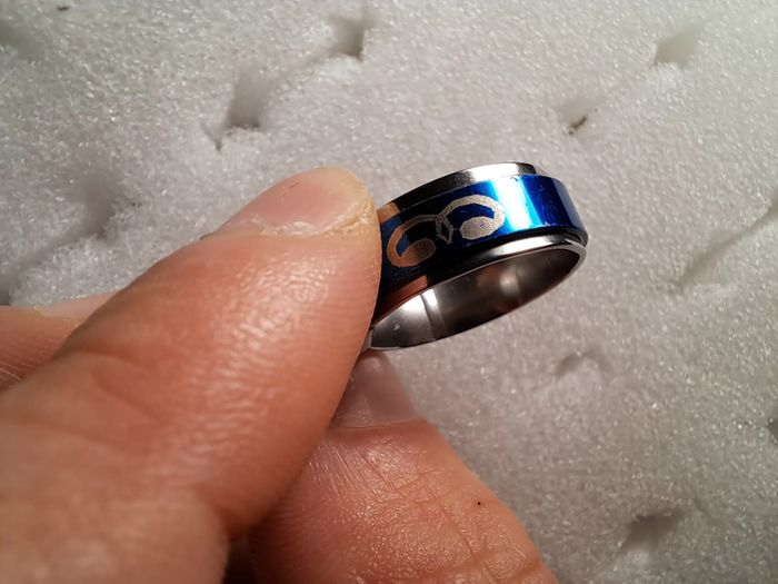 Bague acier inoxydable motifs - photo numéro 3