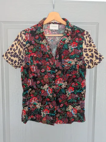 Chemise chemisier motifs fleurs et léopard Scotch & Soda taille 36 Le jardin d' Apen
