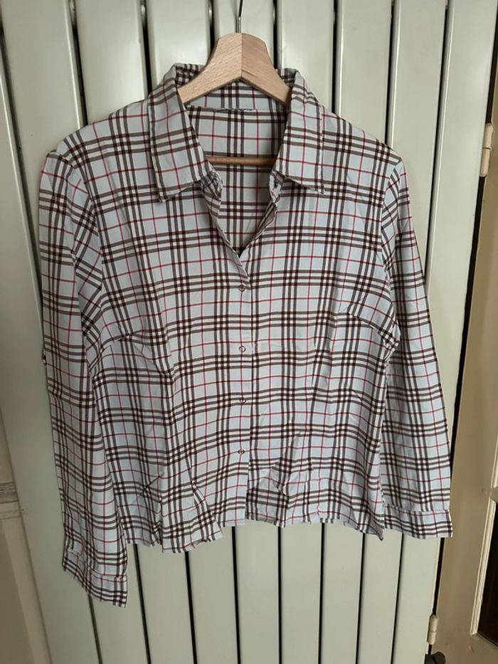Chemise vintage à carreaux marron S