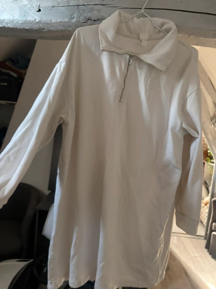 Robe pull longue blanc H&M XL