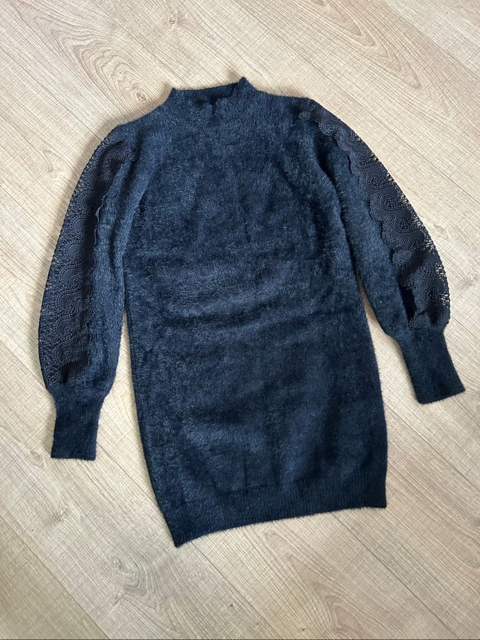 Robe pull noire avec dentelle Fashion taille unique jamais portée - photo numéro 7