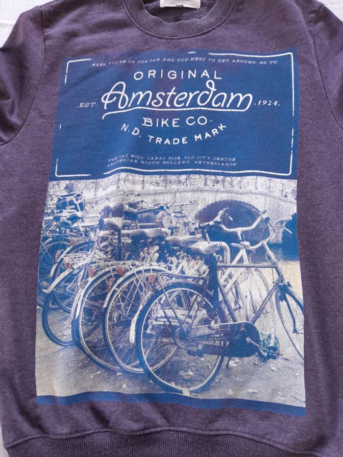 Sweat imprimé Amsterdam  bike 1924 River Island taille M - photo numéro 6