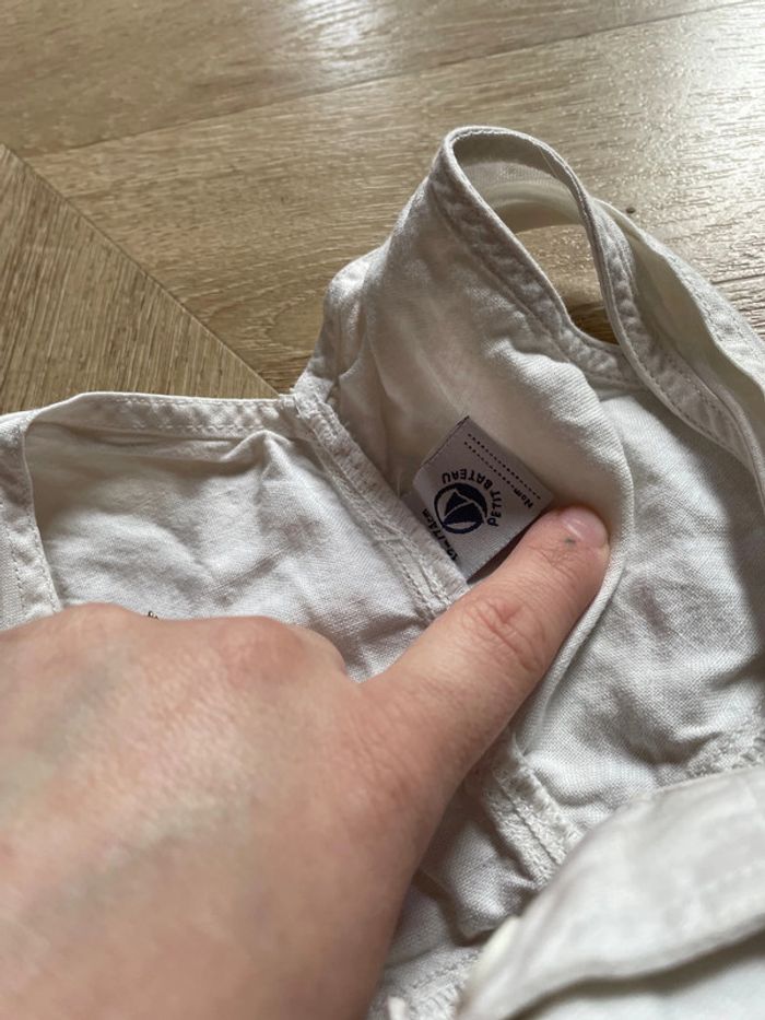 Salopette blanche Petit Bateau taille 12 mois - photo numéro 2