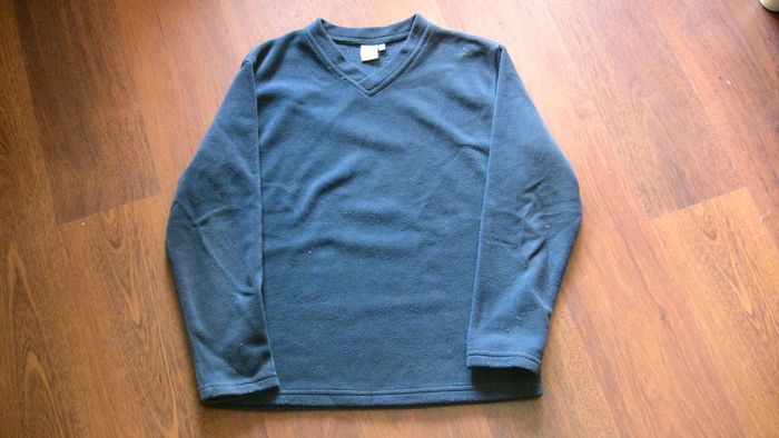 Polaire col V bleu marine 10 ans Okaïdi - photo numéro 2