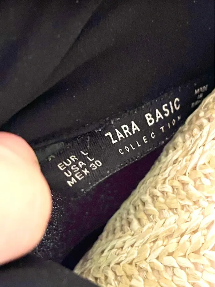 Sublime blouse chemise à boutonnage et col manche longue noir à liseré blanc fluide Zara taille L - photo numéro 9