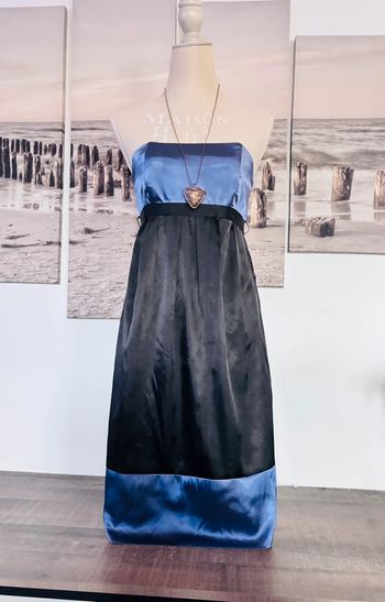 👗 Robe de soirée bustier satiné lila et noire taille 38 M #meimei