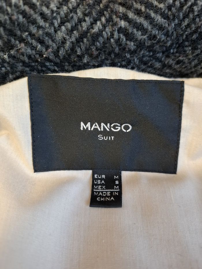 Belle veste chaude femme Mango M 30 % laine grise/noire à chevrons très bon état - photo numéro 8