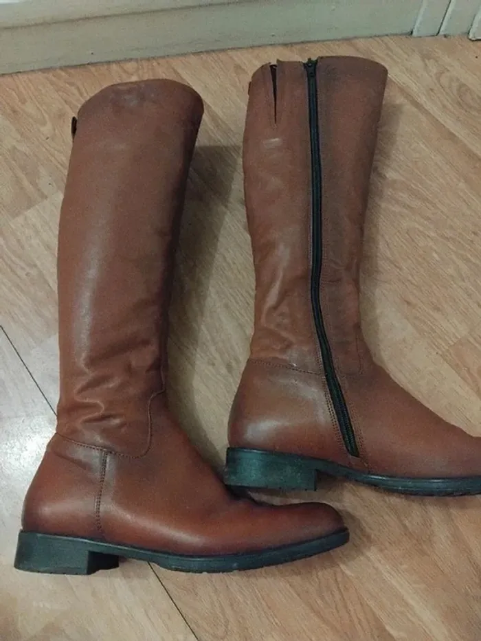 Bottes 👢 femme en vrai cuir 38 - photo numéro 14