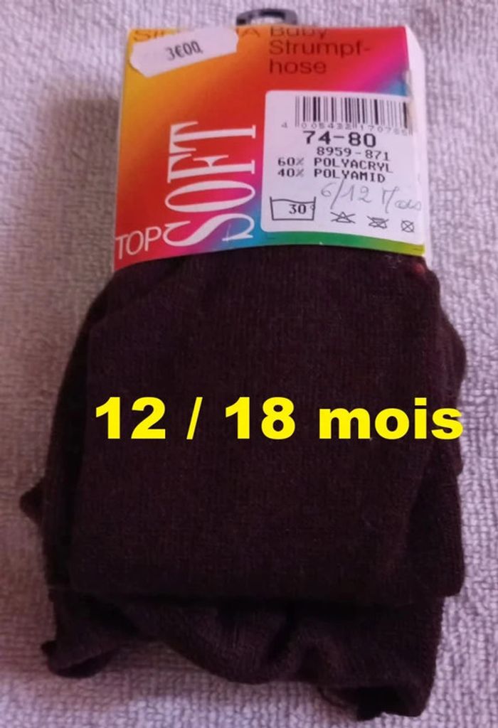 Collant marron Taille 12 / 18 mois