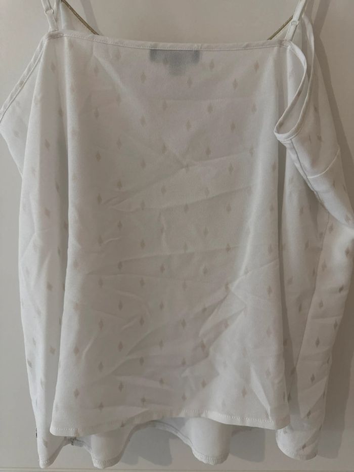 Top Débardeur Charlott’ blanc à bretelles – Taille L (40) - photo numéro 4