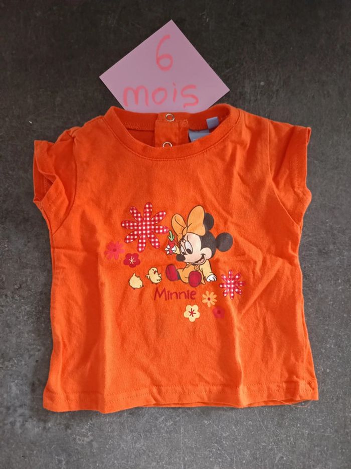 T-shirt orange Minnie 6 mois